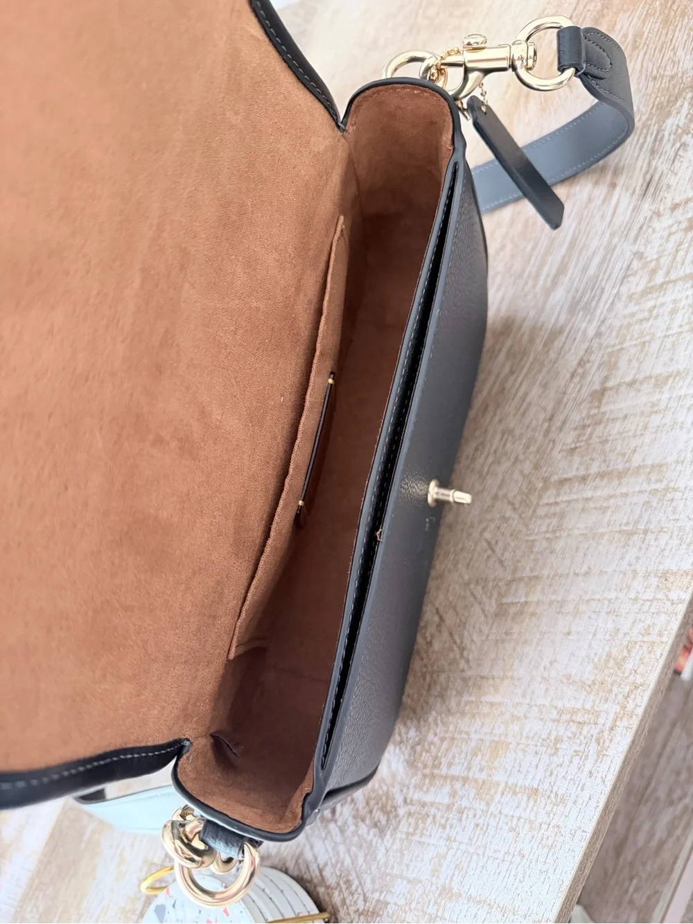 Coach Black Pebbled Leather Crossbody with Gold Turnlock